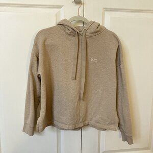 Mus & Bombon Hoodie Womens L Cropped We Are Natural Tan Pullover Organic Cotton